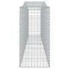vidaXL Gabionen mit Hochbogen 9 Stk. 400x50x100/120cm Verzinktes Eisen