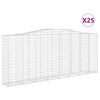 vidaXL Gabionen mit Hochbogen 25 Stk 400x50x160/180cm Verzinktes Eisen