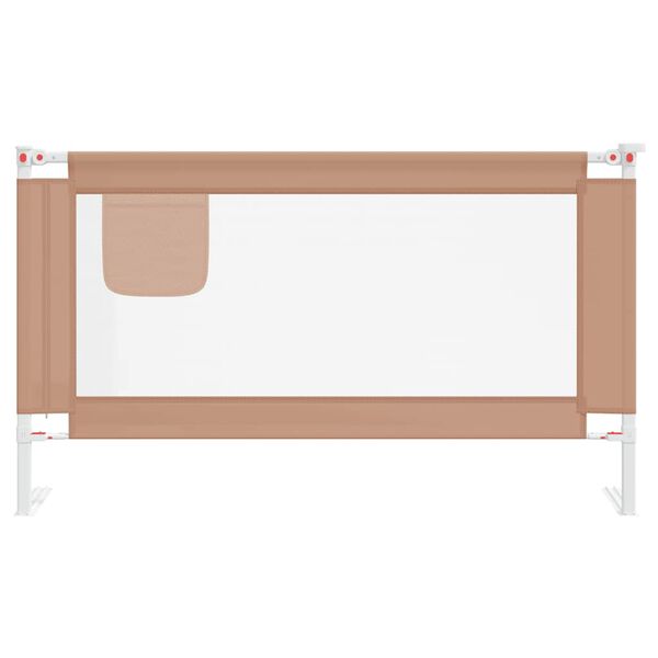 vidaXL Kleinkind-Bettschutzgitter Taupe 140x25 cm Stoff