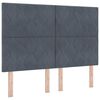 vidaXL LED Boxspringbett mit Kopfteil Dunkelgrau 140 x 200 cm Samt