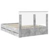 vidaXL Bettrahmen mit Kopfteil Beton Grau 135 x 190 cm Ingenieurs Holz