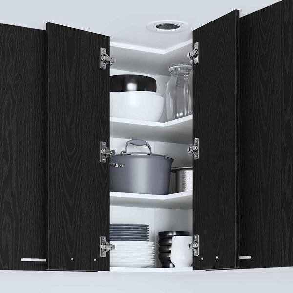 vidaXL H&auml;ngeschrank Schwarze Eiche und Wei&szlig; 57 x 57 x 80 cm