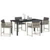 vidaXL Garten Essgruppe 5 pcs Hellgrau Poly-Rattan