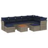 vidaXL 10-teiliges Gartensofa-Set mit Kissen, grau, Polyrattan