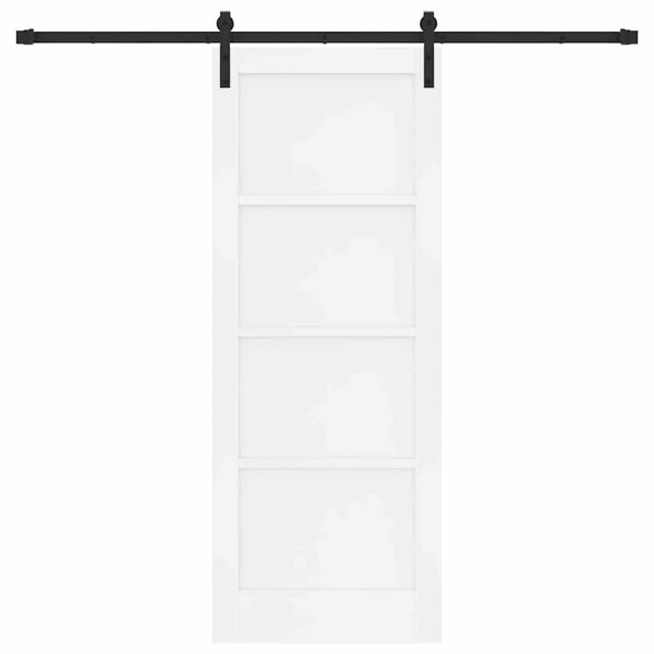 vidaXL Schiebet&uuml;r Wei&szlig; 78 x 202 cm Massives Kiefernholz