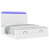 vidaXL Ottoman-Bett mit Matratzen & LEDs Reinwei&szlig; 180x200cm Kunstleder