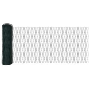 vidaXL Hexagonzaun Gr&uuml;n 0,5 x 10 m PVC