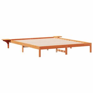 vidaXL Bettgestell mit Nachttischen Wachsbraun 180 x 210 cm