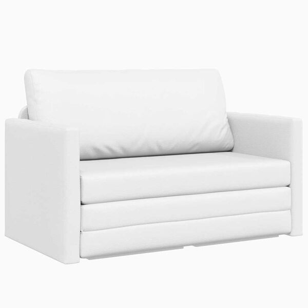 vidaXL Schlafsofa 110cm Wei&szlig; Kunstleder