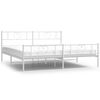 vidaXL Bettgestell mit Kopf- und Fu&szlig;teil Metall Wei&szlig; 183x213 cm