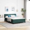 vidaXL Boxspringbett mit Matratze Dunkelgr&uuml;n 140 x 200 cm Samt