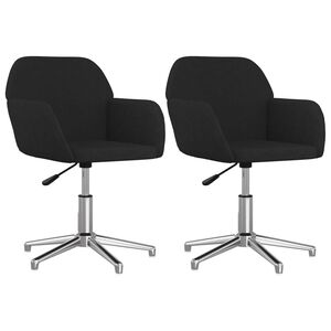 vidaXL Esszimmerst&uuml;hle 2 Stk. Drehbar Schwarz Stoff
