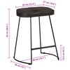 vidaXL Barhocker 2 Stk. Schwarz 46x38x52 cm Mango Massivholz