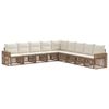 vidaXL Gartensofa-set 9 pcs Beige und Cremewei&szlig; Poly-Rattan