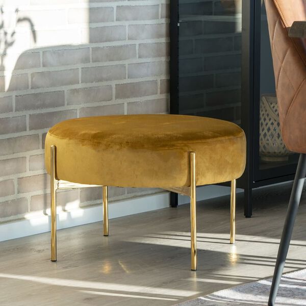 House Nordic Hocker Evie Senfgelb