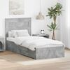 vidaXL Bettrahmen mit Kopfteil Beton Grau 90 x 190 cm Holzwerkstoff