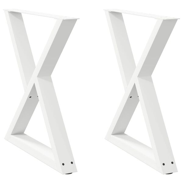 vidaXL Esstisch Beine 2 St&uuml;ck Wei&szlig; 70x(72-73,3) cm Stahl