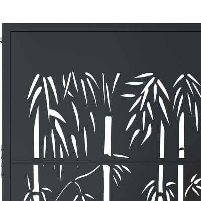vidaXL Gartentor Anthrazit 105x105 cm Stahl Bambus-Design