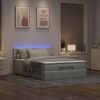 vidaXL Ottoman-Bett mit Matratze & LEDs Hellgrau 140x190 cm Samt