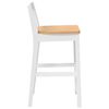 vidaXL Barhocker 2 Stk. Weiß Massivholz Gummibaum