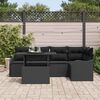 vidaXL Essgruppe mit Kissen 6 pcs Schwarz Poly Rattan