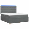 vidaXL LED Boxspringbett mit Matratze Dunkelgrau 140 x 190 cm Stoff
