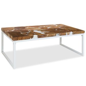 vidaXL Couchtisch Teak Harz 110x60x40 cm
