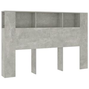 vidaXL Kopfteil mit Ablagen Betongrau 160x18,5x104,5 cm