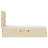 vidaXL Bett mit Stauraum und LED mit LED Creme 100 x 200 cm Polyester