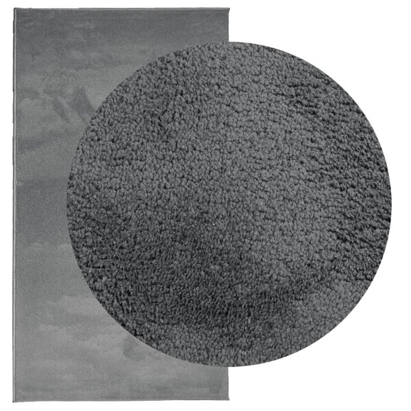 vidaXL Teppich OVIEDO Kurzflor Anthrazit 80x150 cm