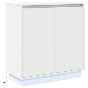 vidaXL LED-Sideboard Wei&szlig; 71 x 34,5 x 75 cm Holzwerkstoff