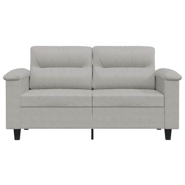 vidaXL 2-Sitzer-Sofa Hellgrau 120 cm Mikrofasergewebe