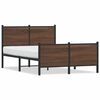 vidaXL Metallbett ohne Matratze Braun Eichen-Optik 137x190 cm