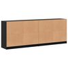 vidaXL B&uuml;cherschrank mit T&uuml;ren Schwarz 204x37x75 cm Holzwerkstoff