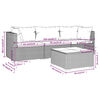 vidaXL 4-tlg. Garten-Lounge-Set mit Auflagen Poly Rattan Braun