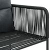 vidaXL Gartenst&uuml;hle 6 Stk. mit Kissen Poly Rattan Schwarz