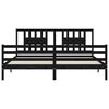 vidaXL Massivholzbett mit Kopfteil Schwarz 200x200 cm