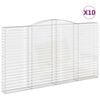 vidaXL Gabionen mit Hochbogen 10Stk. 400x30x220/240cm Verzinktes Eisen