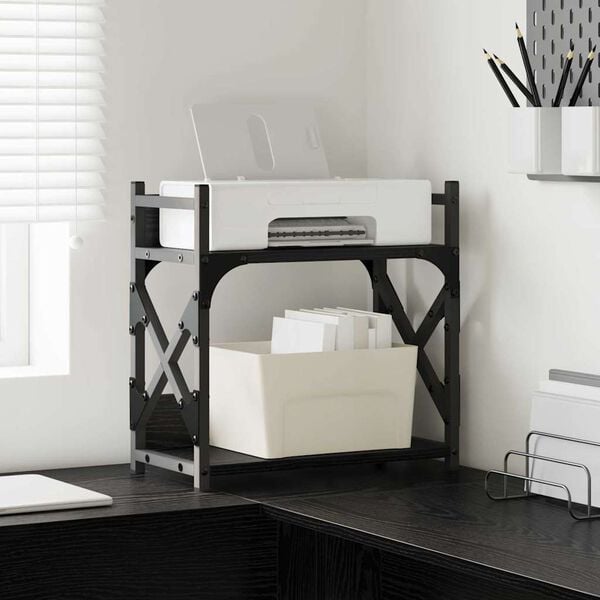 vidaXL Druckerständer Schwarz Eichen-Optik 40 x 20 x 40 cm