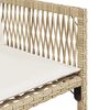 vidaXL 11-tlg. Garten-Essgruppe mit Kissen Beige Poly Rattan