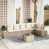 vidaXL Gartensofa-set mit Kissen 7 pcs Beige und Creme Poly-Rattan