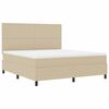 vidaXL Boxspringbett Hellgrau und Wei&szlig; 203 x 180 x 128 cm Cordstoff