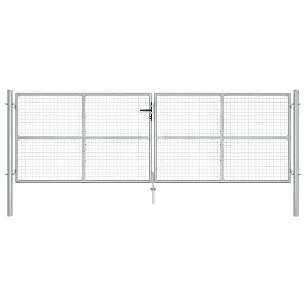 vidaXL Gartentor verzinkter Stahl 400 x 125 cm Silber