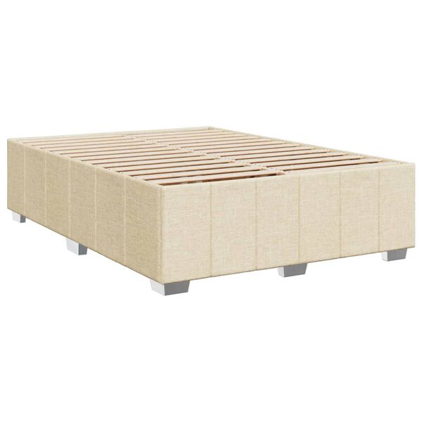 vidaXL Bettgestell ohne Matratze Creme 140x190 cm Stoff