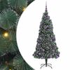 vidaXL K&uuml;nstlicher vorbeleuchteter Weihnachtsbaum mit Kugelset 180 cm