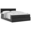 vidaXL Ottoman-Bett mit Matratze Schwarz 140x200 cm Kunstleder