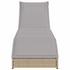 vidaXL Klappliege mit Auflage und Stauraum Beige Poly-Rattan