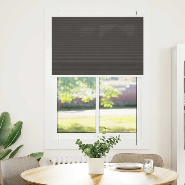 vidaXL Plissee Schwarz 85x100 cm Stoffbreite 84,4 cm Polyester