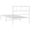 vidaXL Bettgestell mit Kopfteil Metall Wei&szlig; 90x200 cm