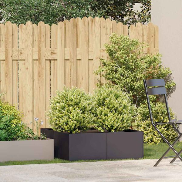 vidaXL Pflanzk&uuml;bel Schwarz 80x80x30 cm Stahl